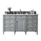 James Martin Vanities Brittany 60in Single Vanity, Urban Gray w/ 3 CM Carrara Marble Top 650-V60S-UGR-3CAR - alternate 1